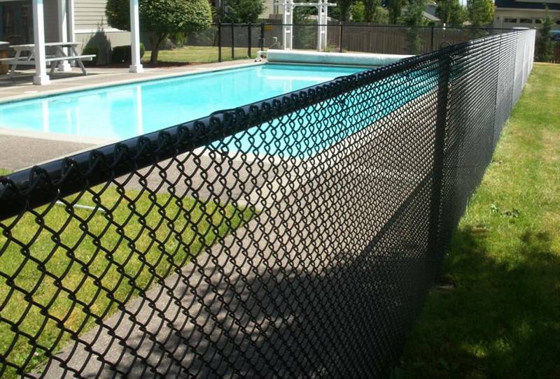 Exterior Fence Builders,Inc. Vinyl Coated Chain link for pool Fencing